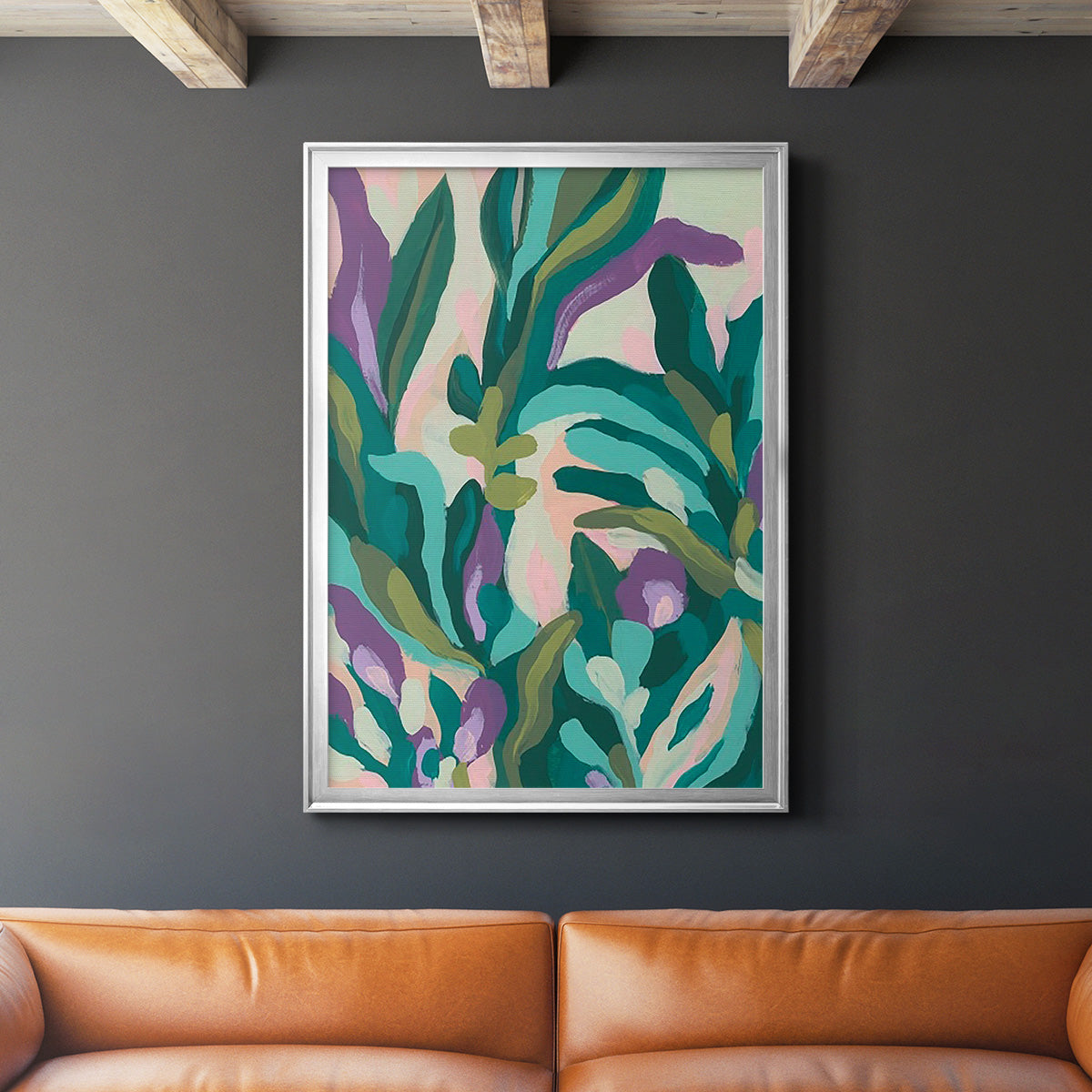 Jungle Wave II - Modern Framed Canvas Print