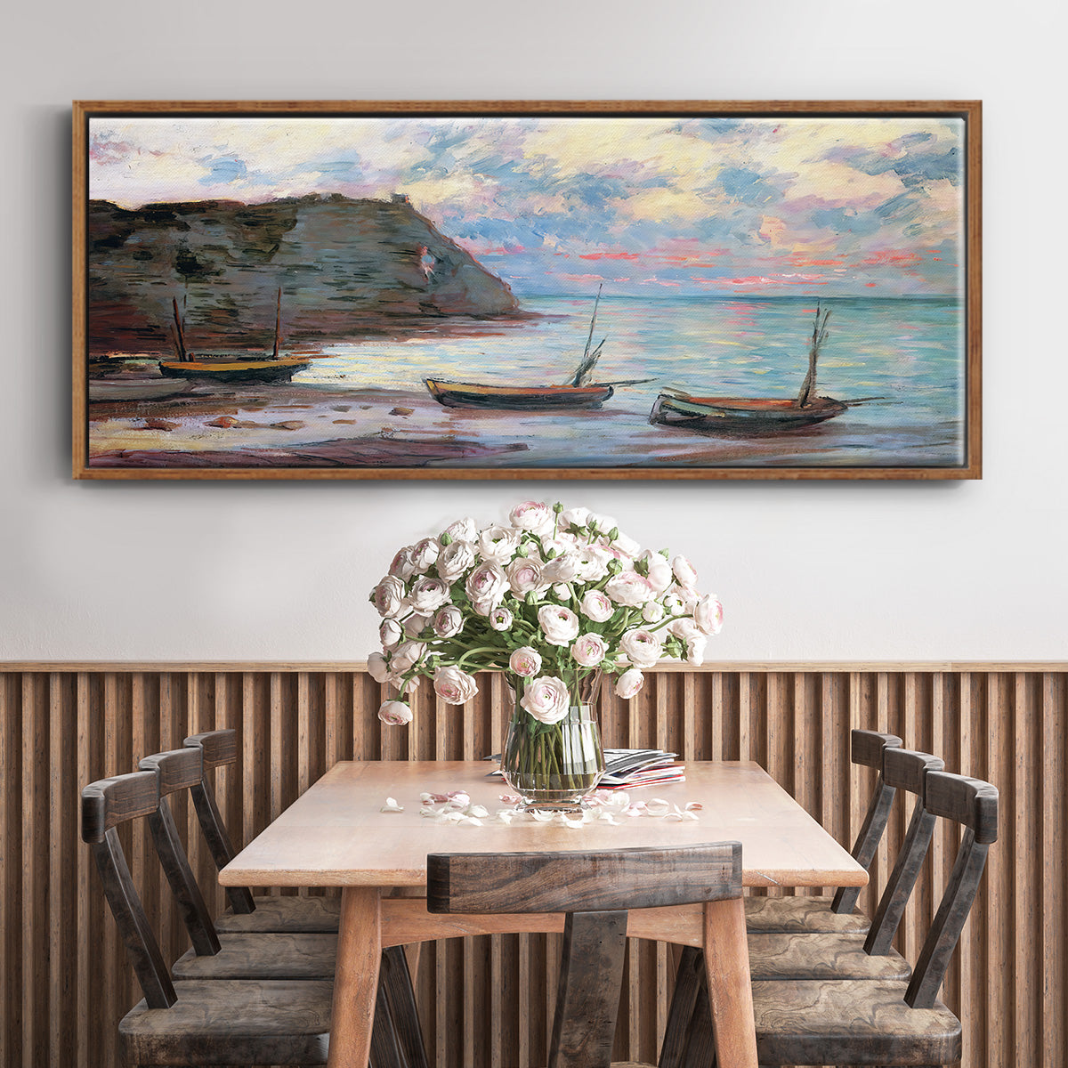 Sunset at Étretat, 1885 - Floater Framed Canvas Print