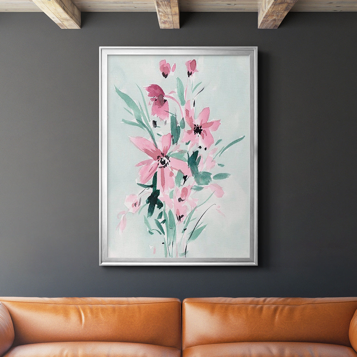 Posy Blooms II - Modern Framed Canvas Print