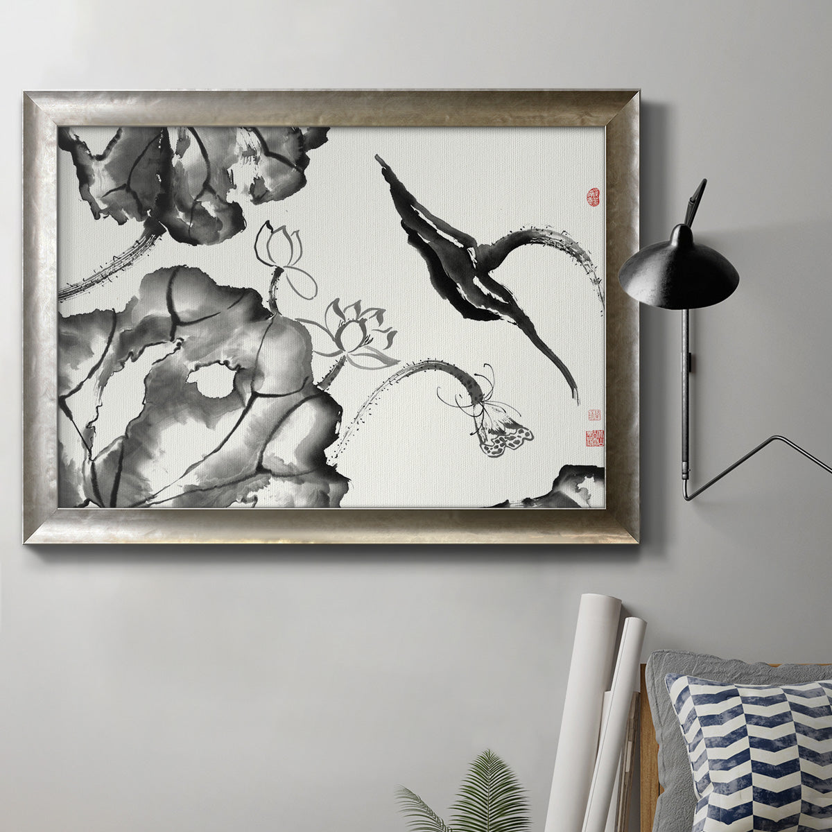 Lotus Study II Premium Framed Canvas- Ready to Hang