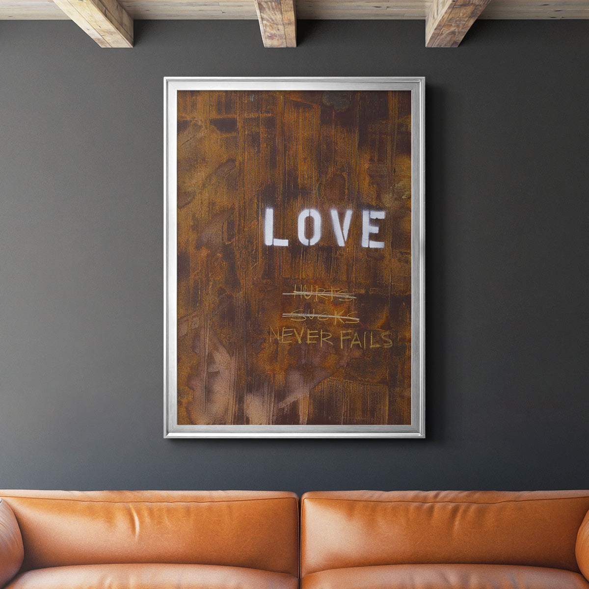 Love Never Fails I - Modern Framed Canvas Print