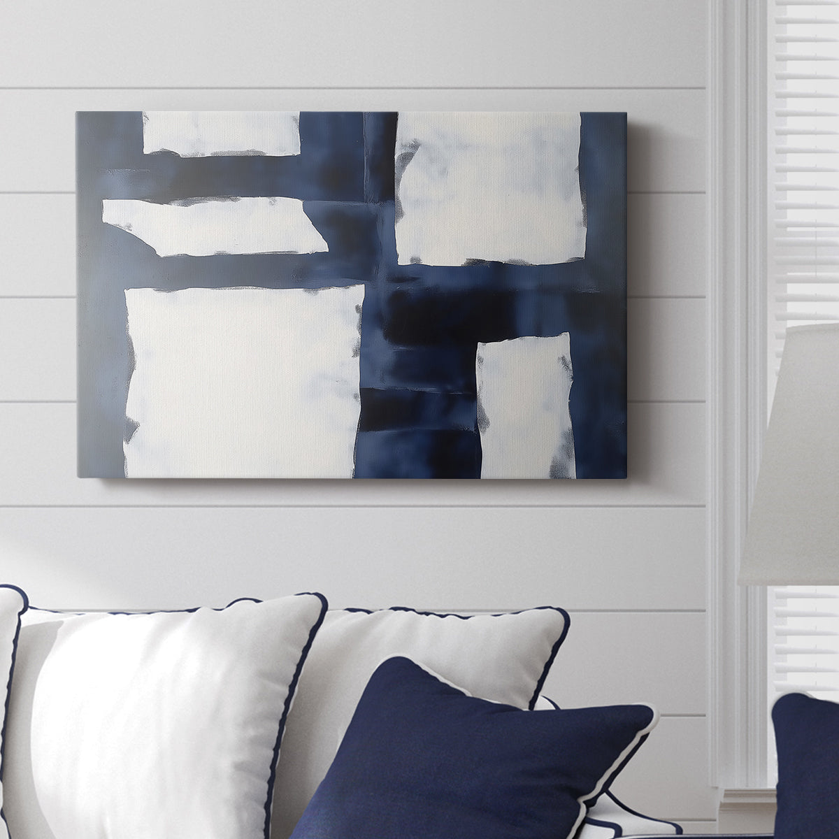 Blue and White Abstract XCIV - Canvas Art Print