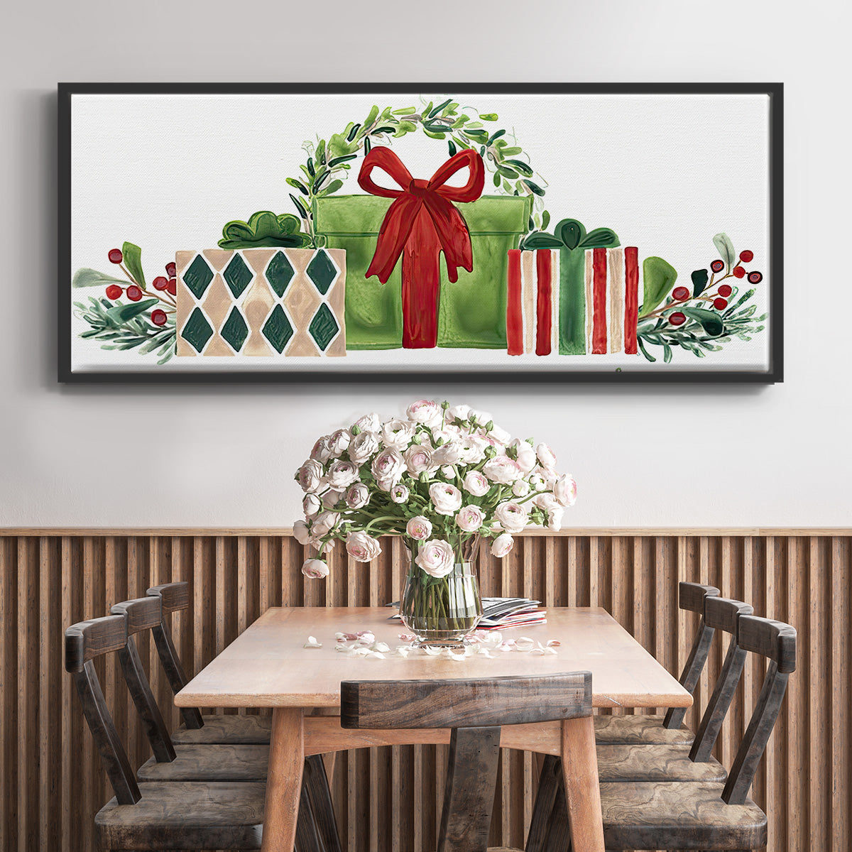 Woodland Holiday Collection D - Floater Framed Canvas Print