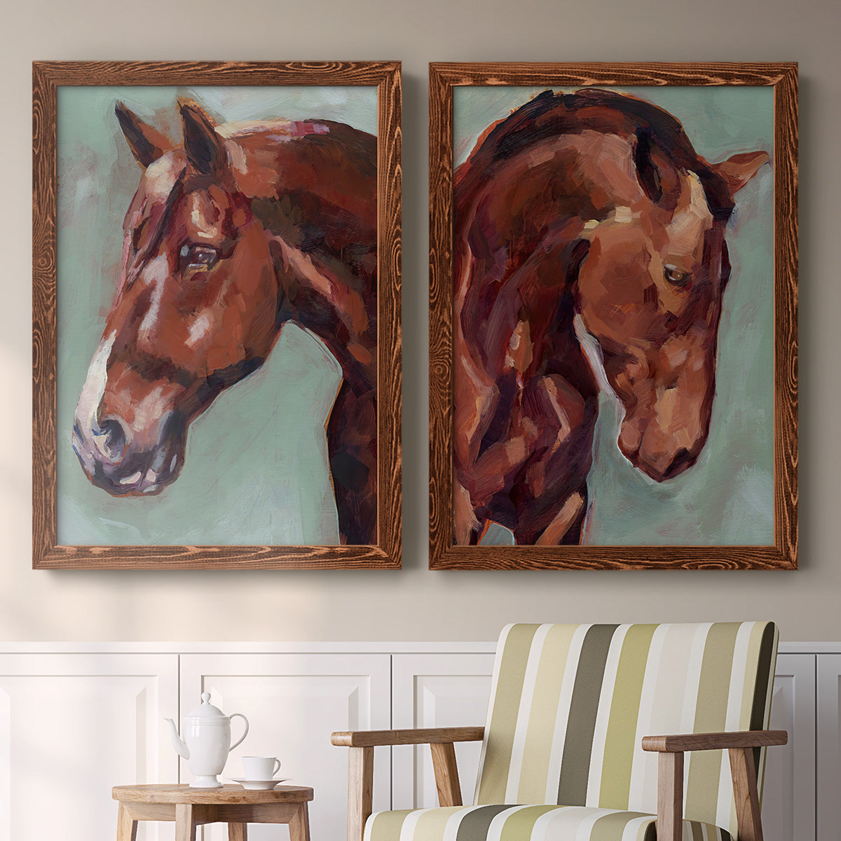 Paint by Number Horse I - Premium Framed Canvas 2 Piece Set - Ready to Hang