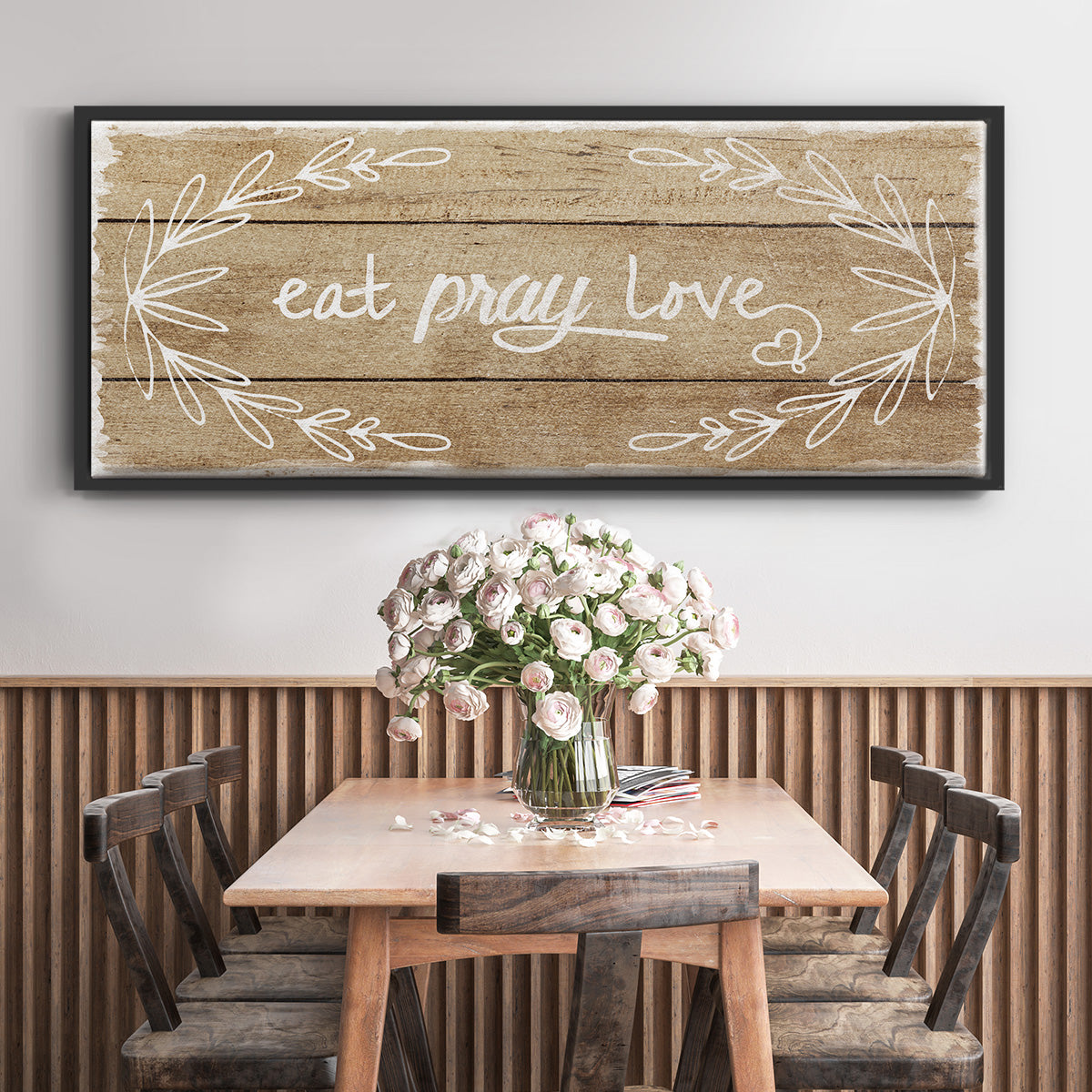 Eat, Pray, Love - Floater Framed Canvas Print