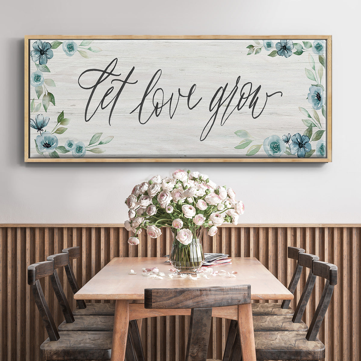 Let Love Grow - Floater Framed Canvas Print