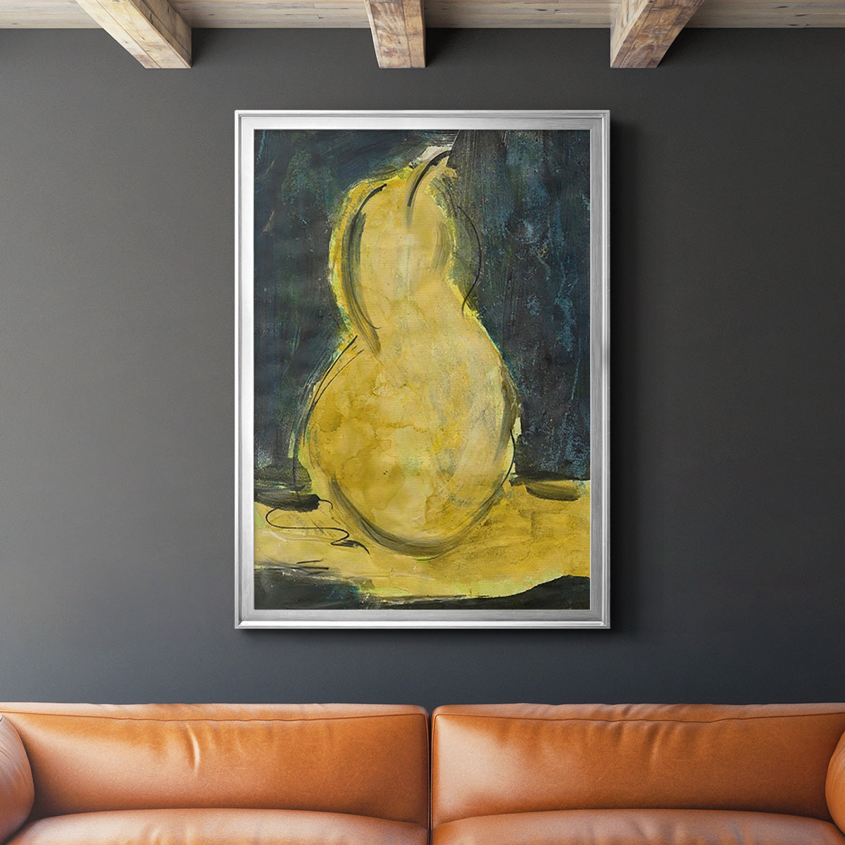 Urban Pear II - Modern Framed Canvas Print