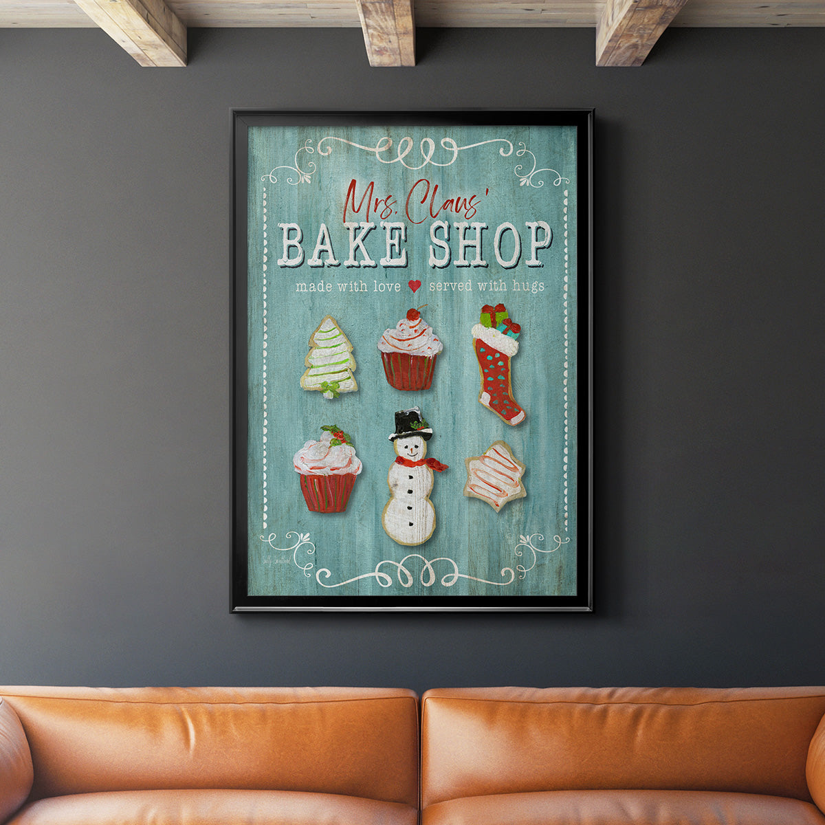 Mrs. Claus Bake Shop - Modern Framed Canvas Print