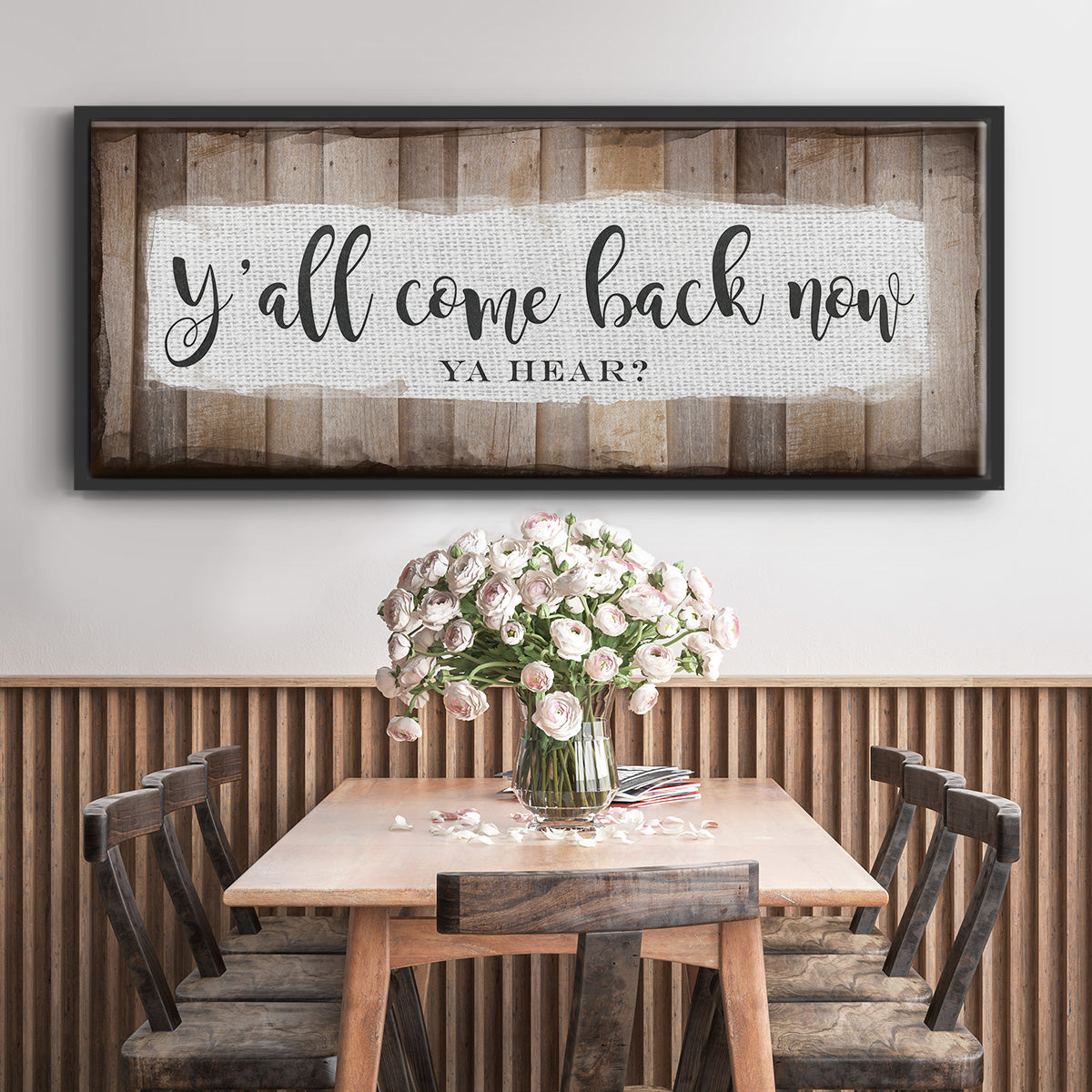 Y'all Come Back Now - Floater Framed Canvas Print