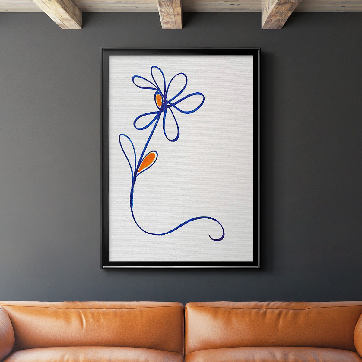 Wobbly Blooms I - Modern Framed Canvas Print