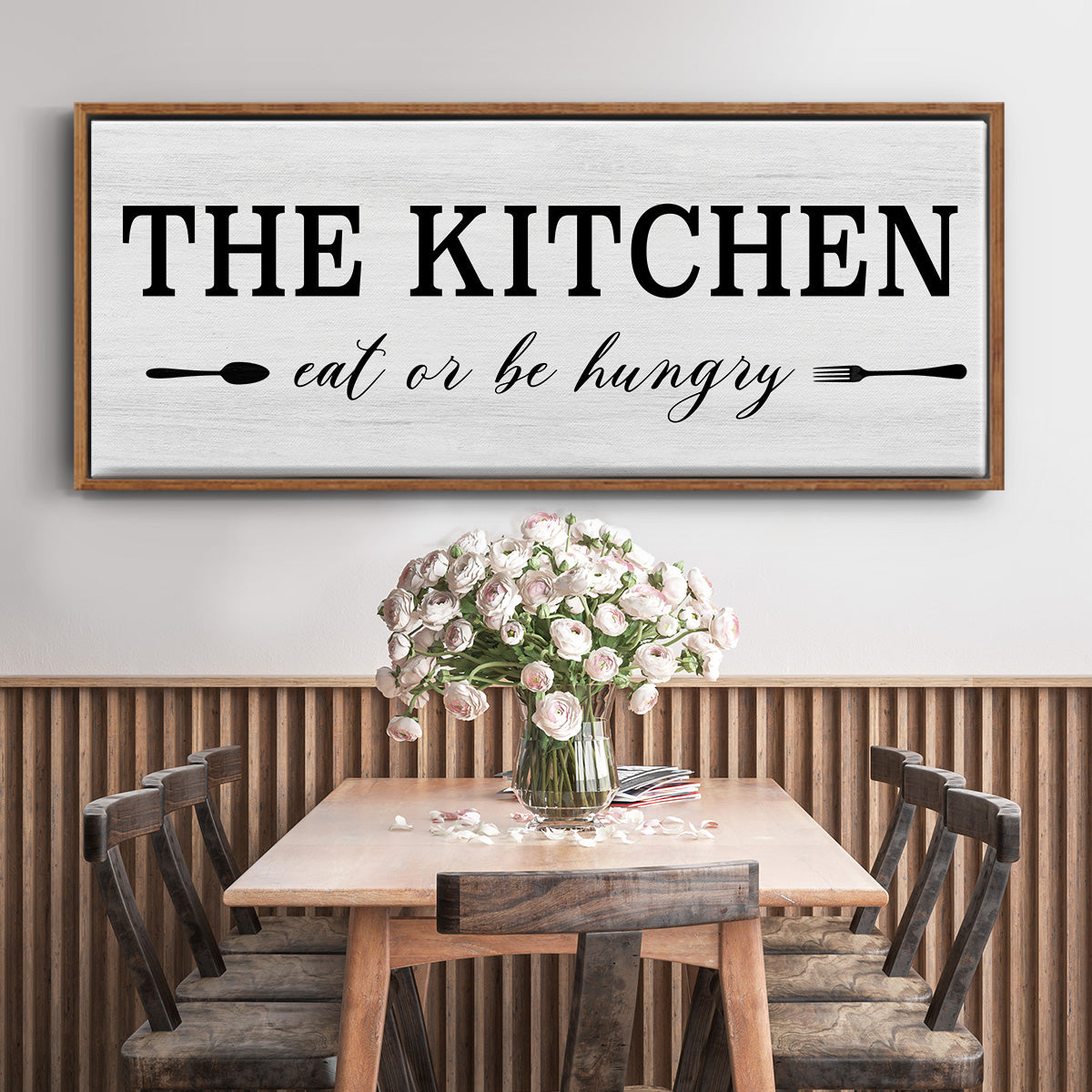 Eat Or Be Hungry - Floater Framed Canvas Print