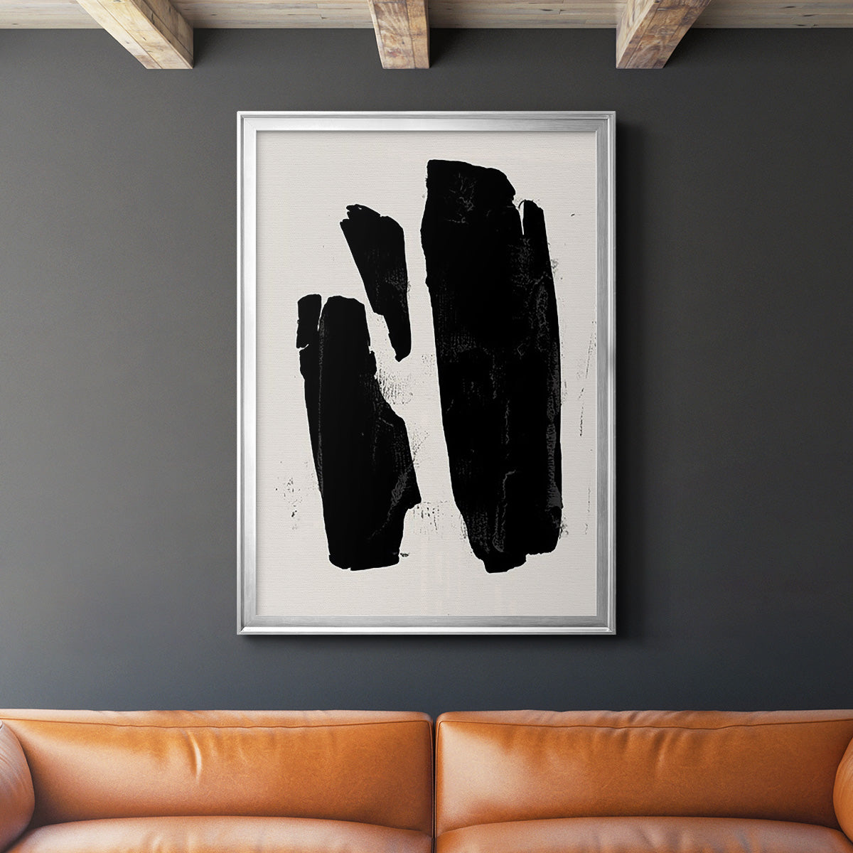 Triple Block Print II - Modern Framed Canvas Print