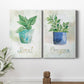 Potted Basil Premium Gallery Wrapped Canvas - Ready to Hang - Set of 2 - 8 x 12 Each