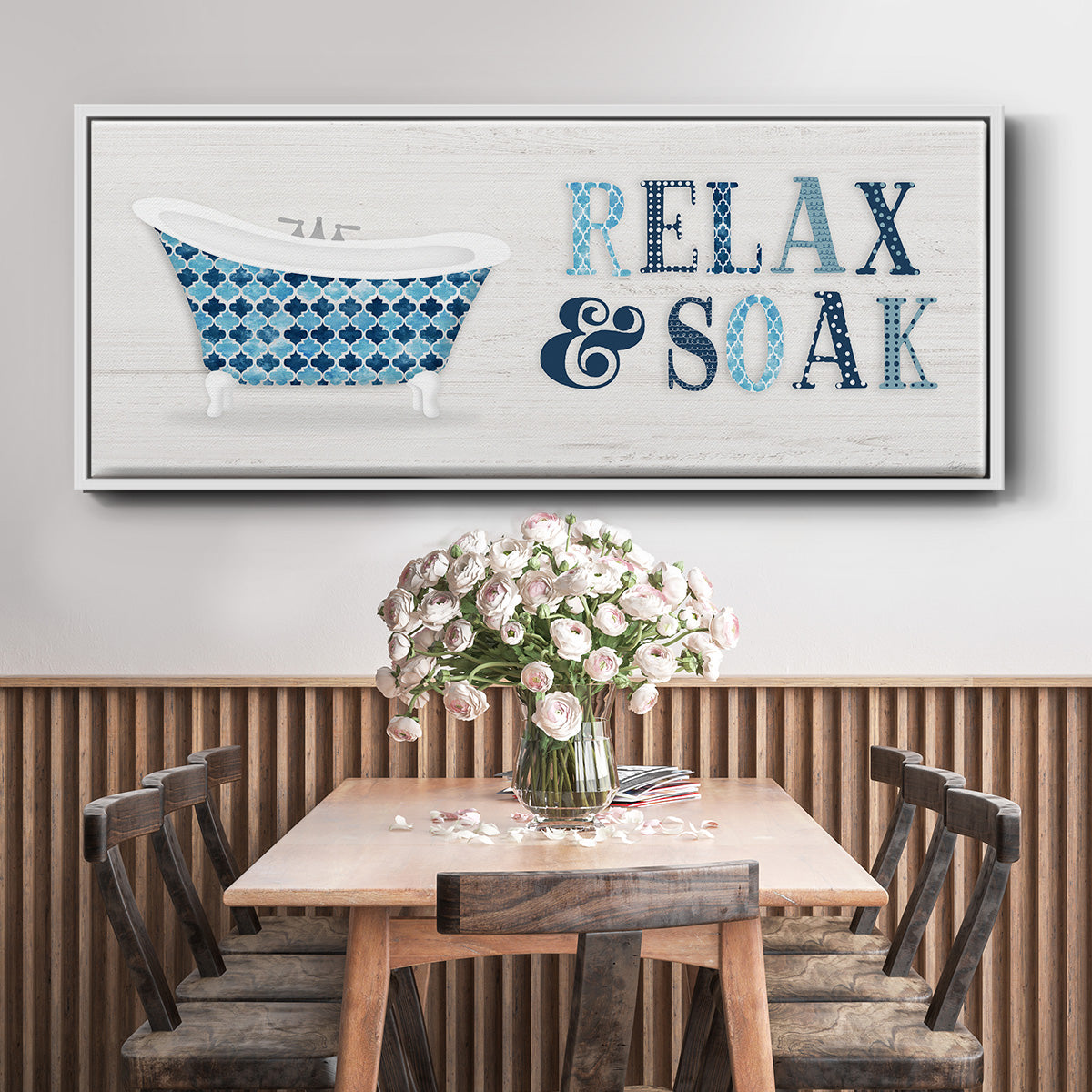 Relax and Soak - Floater Framed Canvas Print