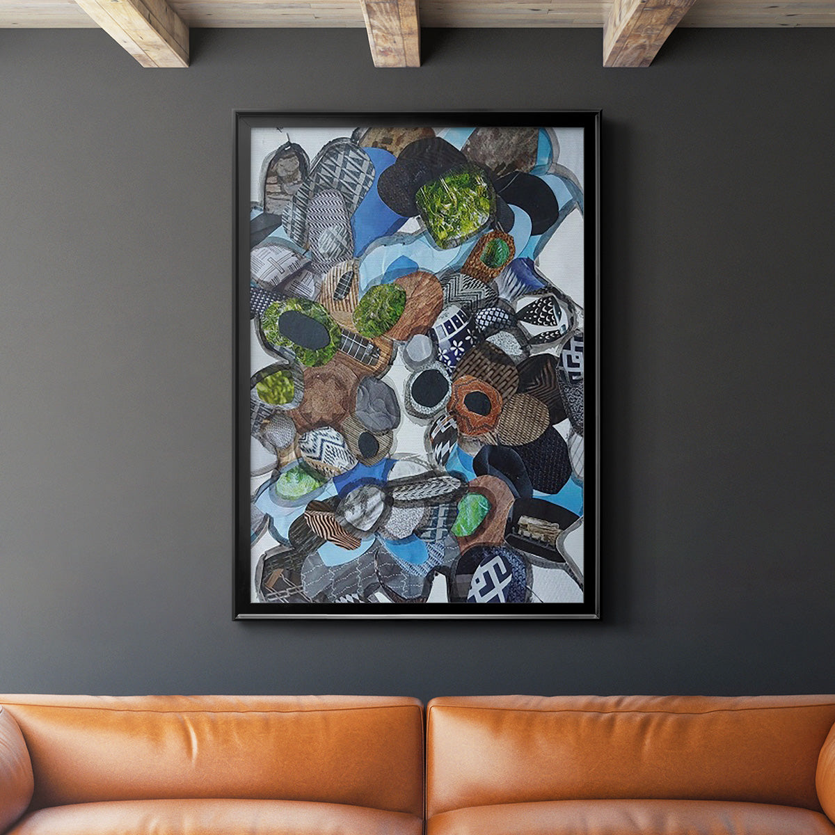 Catalina Island Blue Glass - Modern Framed Canvas Print