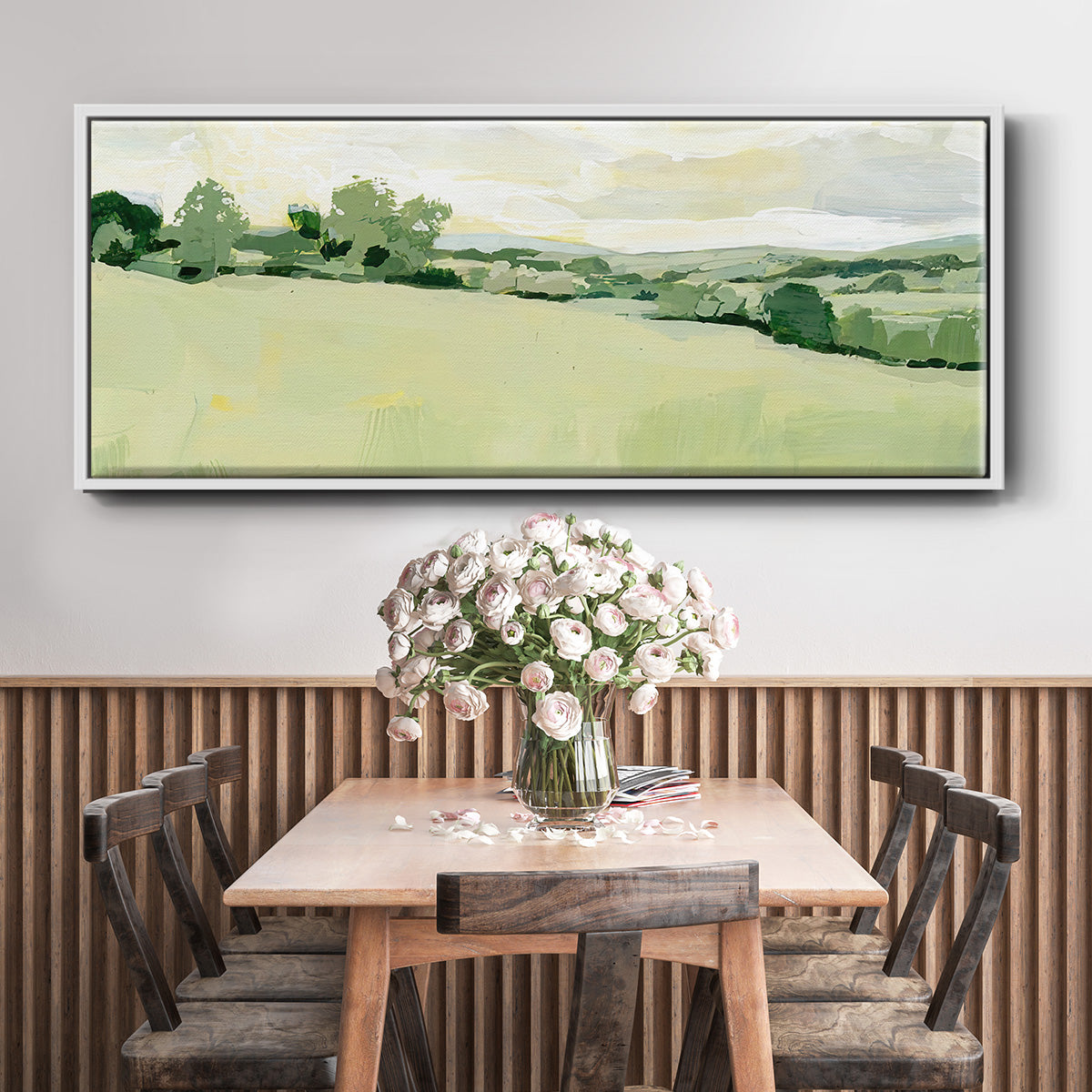 Pearly Pasture I - Floater Framed Canvas Print