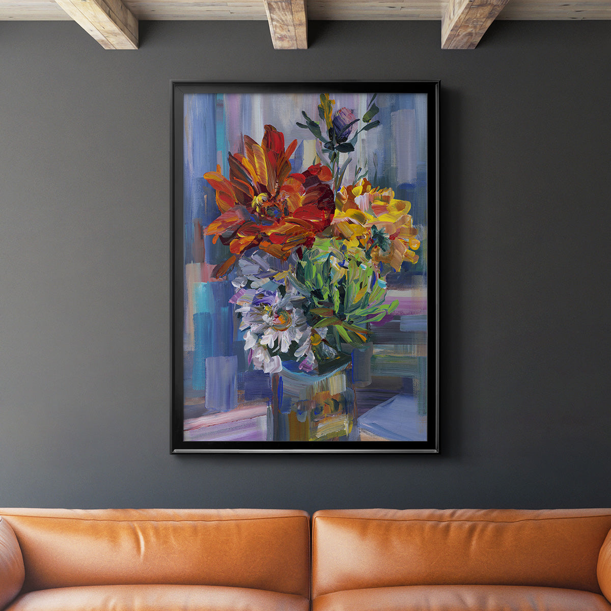 Modern Bouquet - Modern Framed Canvas Print