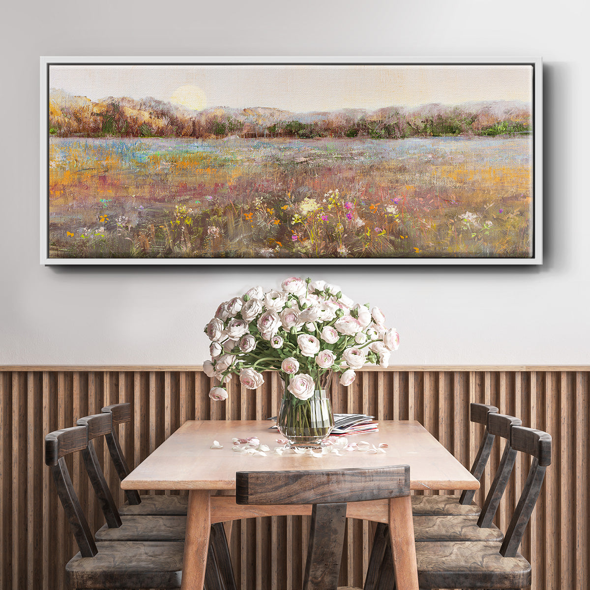 Meadow Moonrise - Floater Framed Canvas Print