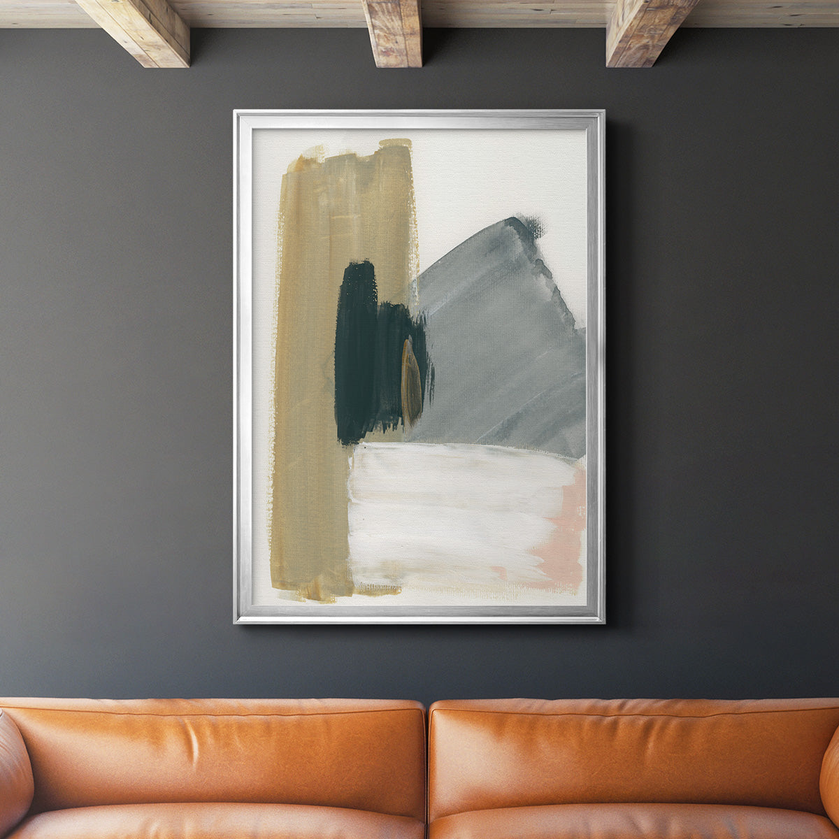 Marble Block Symmetry II - Modern Framed Canvas Print