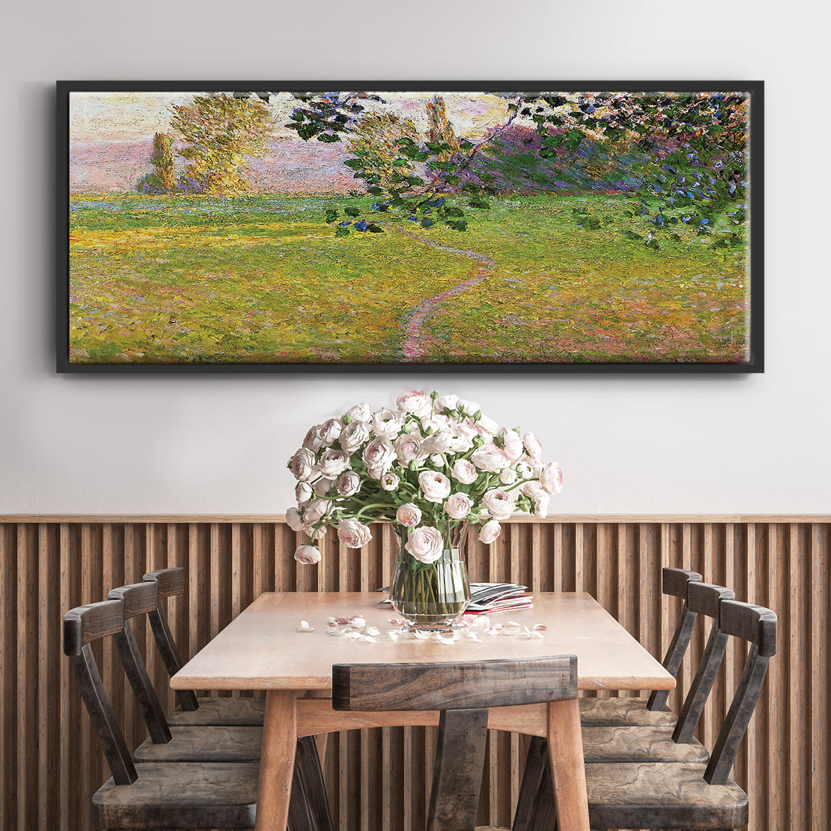 Morning Landscape, Giverny, 1888 - Floater Framed Canvas Print