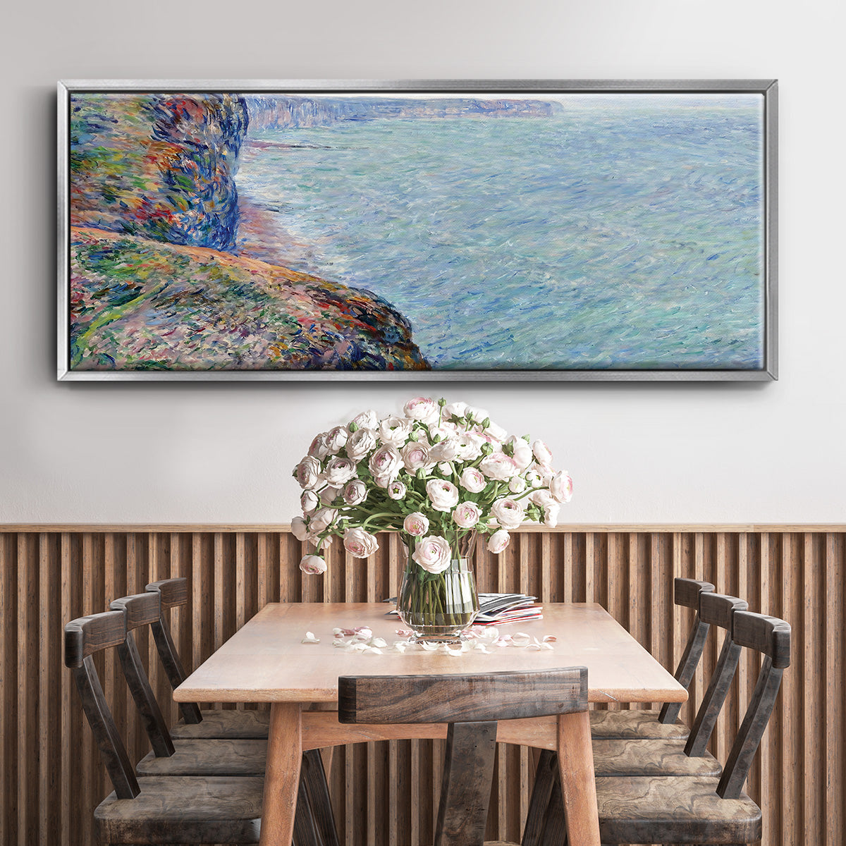 The Sea Seen from the Cliffs of Fecamp, 1881 - Floater Framed Canvas Print