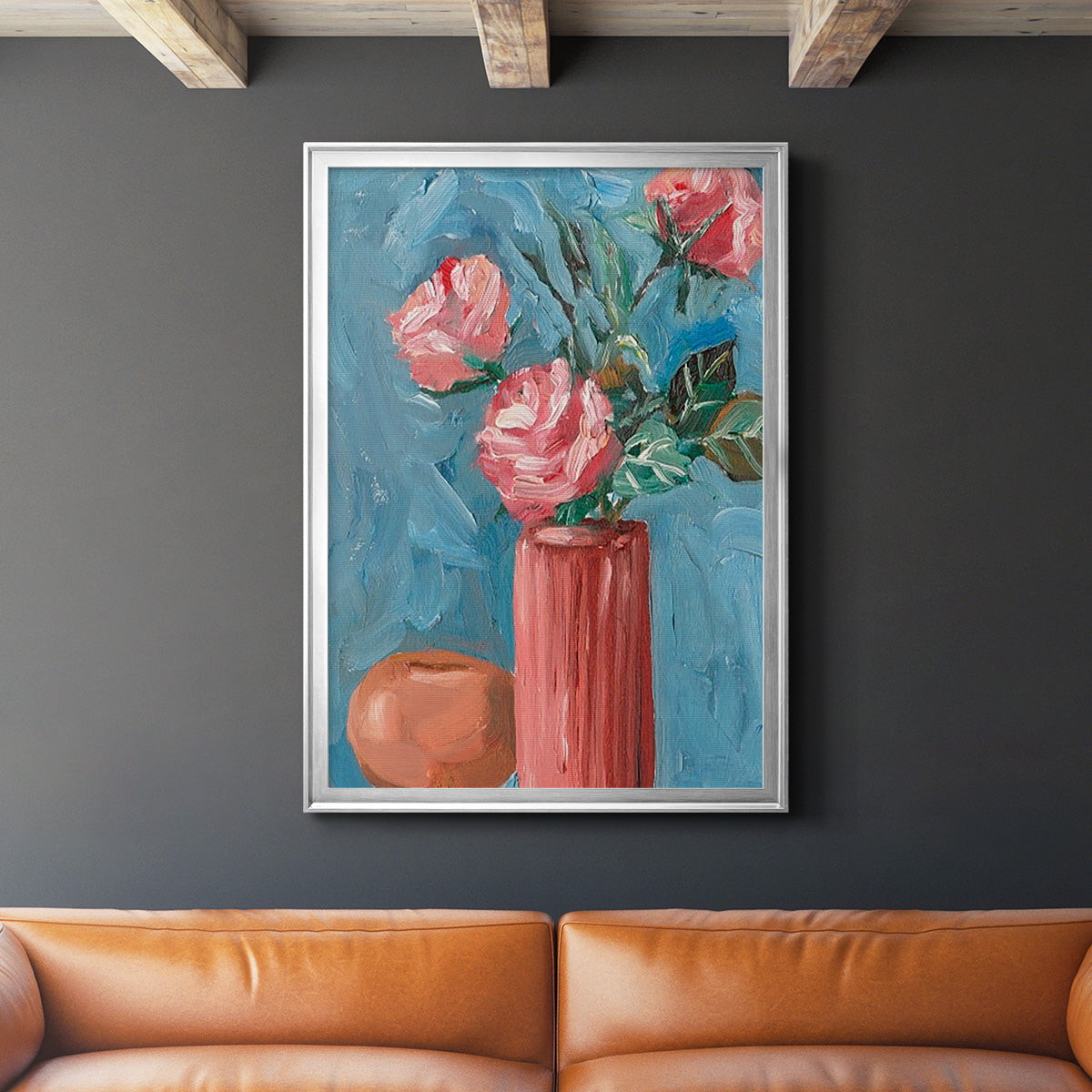 Rosa Blooms II - Modern Framed Canvas Print