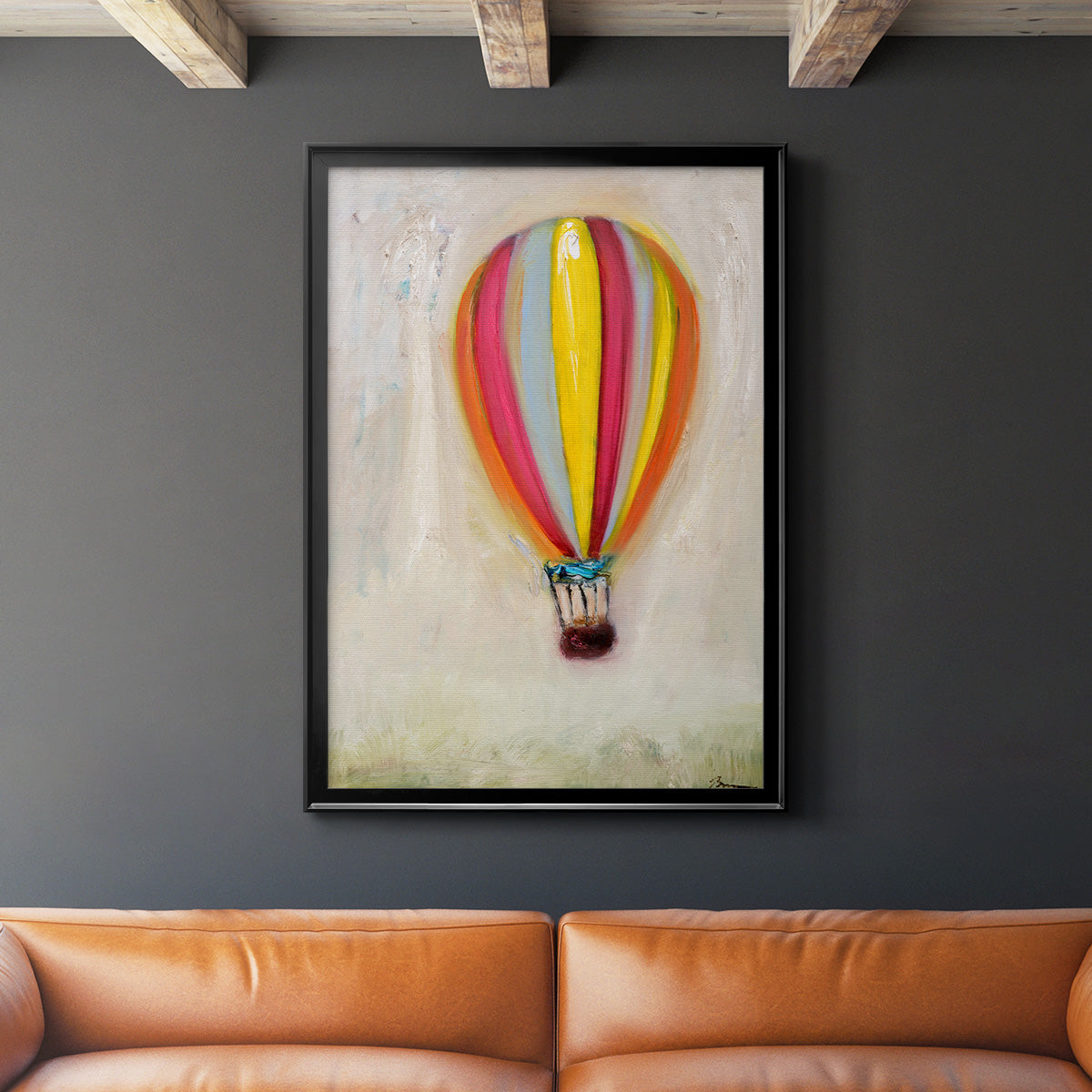 Lucky Hot Air Balloon -  Framed Canvas Print