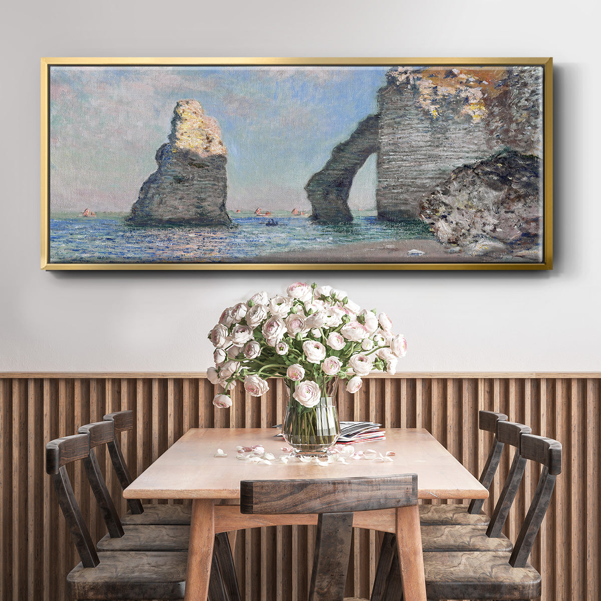 The Rock Needle and the Porte d'Aval, 1885 (Clark Art Institute version) - Floater Framed Canvas Print