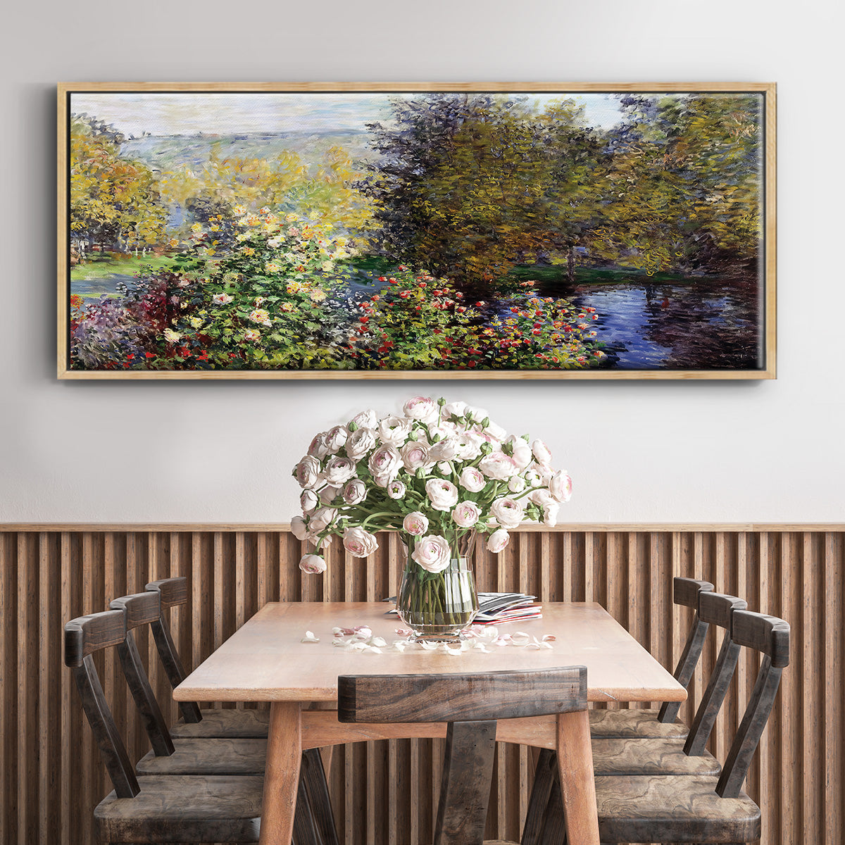 The Corner of the Garden at Montgeron, 1876 - Floater Framed Canvas Print