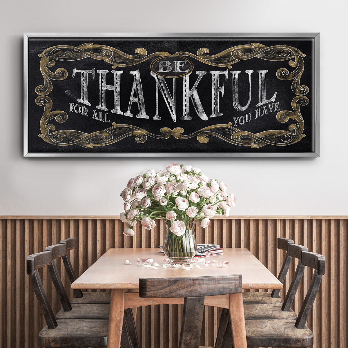 Be Thankful - Floater Framed Canvas Print