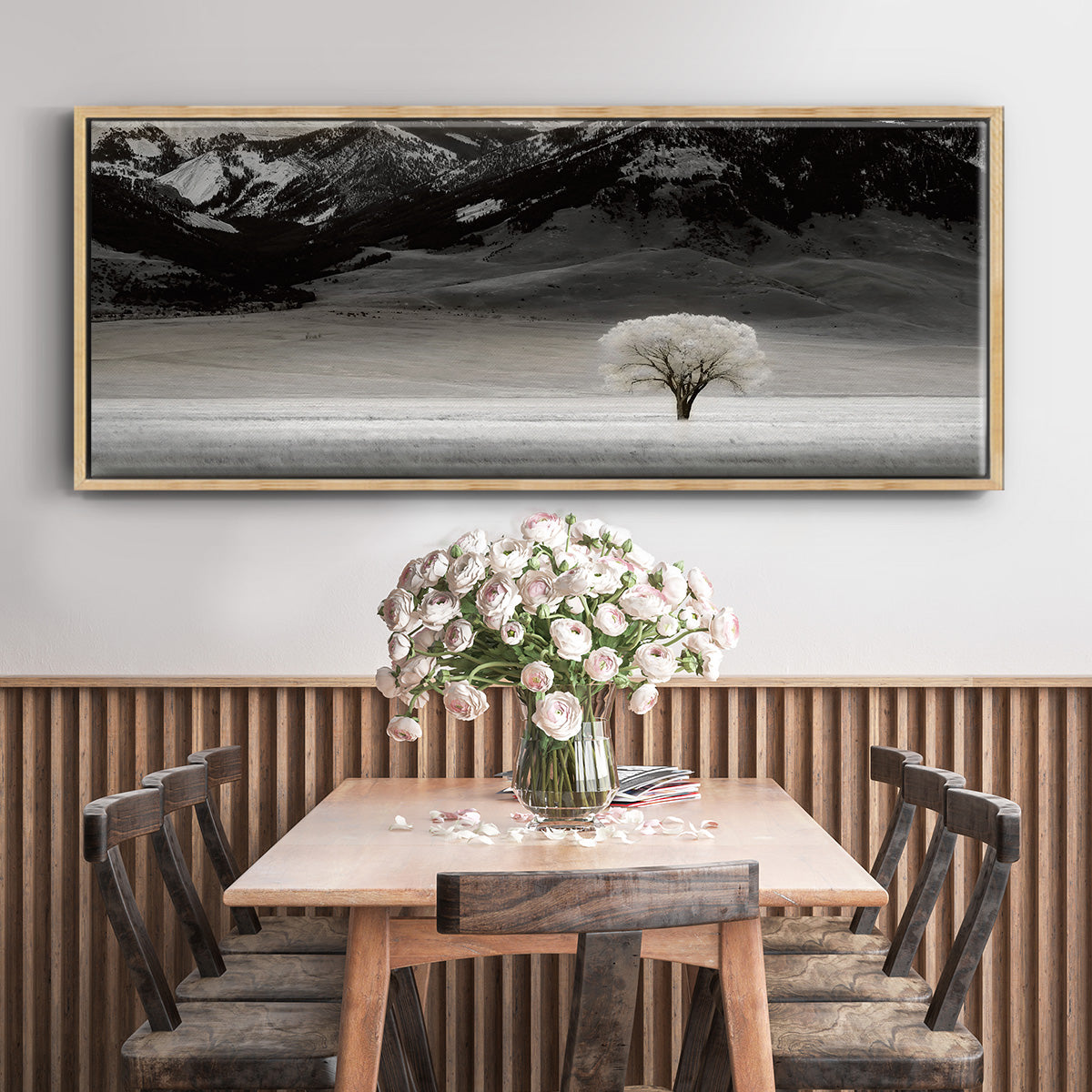 Solitary Tree - Floater Framed Canvas Print