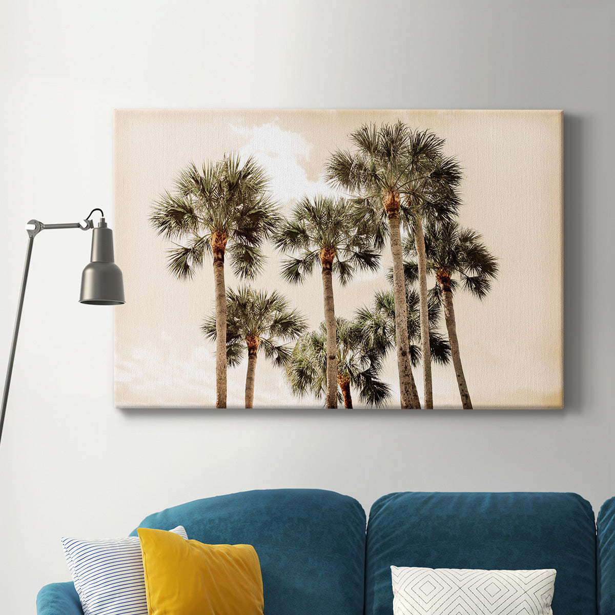 Blushing Palms Premium Gallery Wrapped Canvas - Ready to Hang