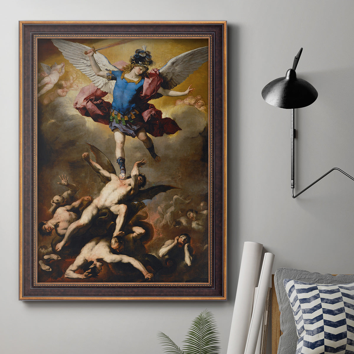 The Fall of the Rebel Angels - Ornate Framed Canvas Print
