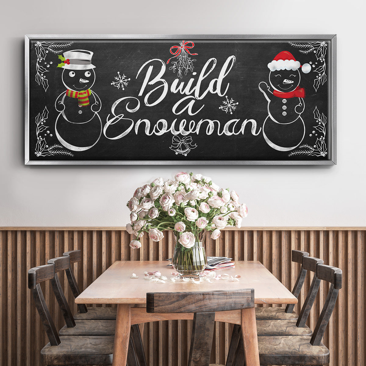 Build a Snowman - Floater Framed Canvas Print