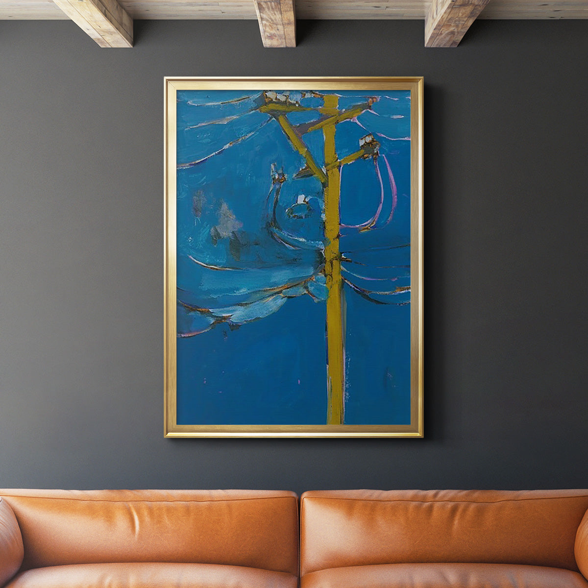 Wires IV - Modern Framed Canvas Print