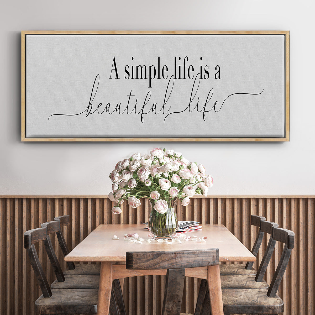 Simple Beautiful Life - Floater Framed Canvas Print