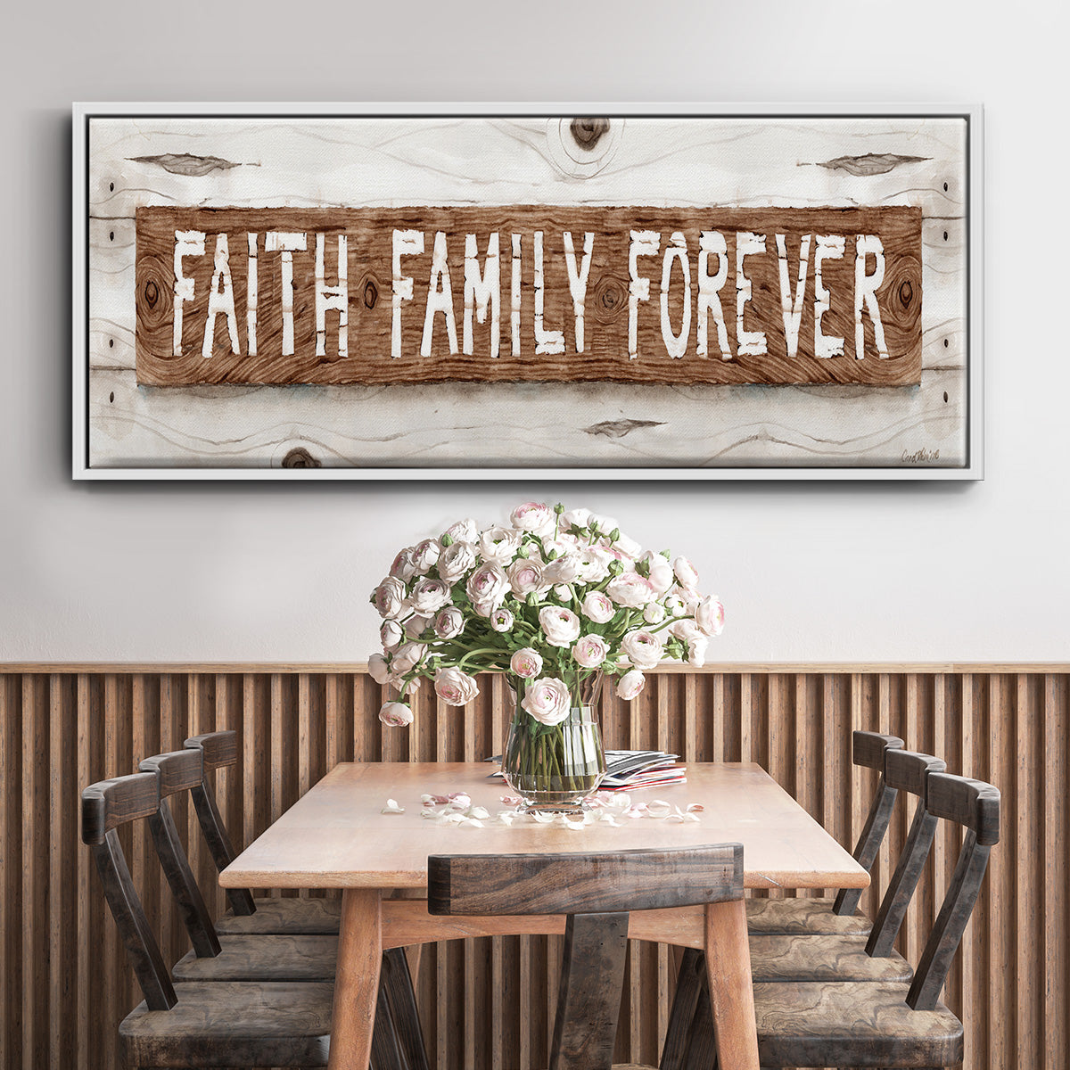 Faith Family Forever - Floater Framed Canvas Print