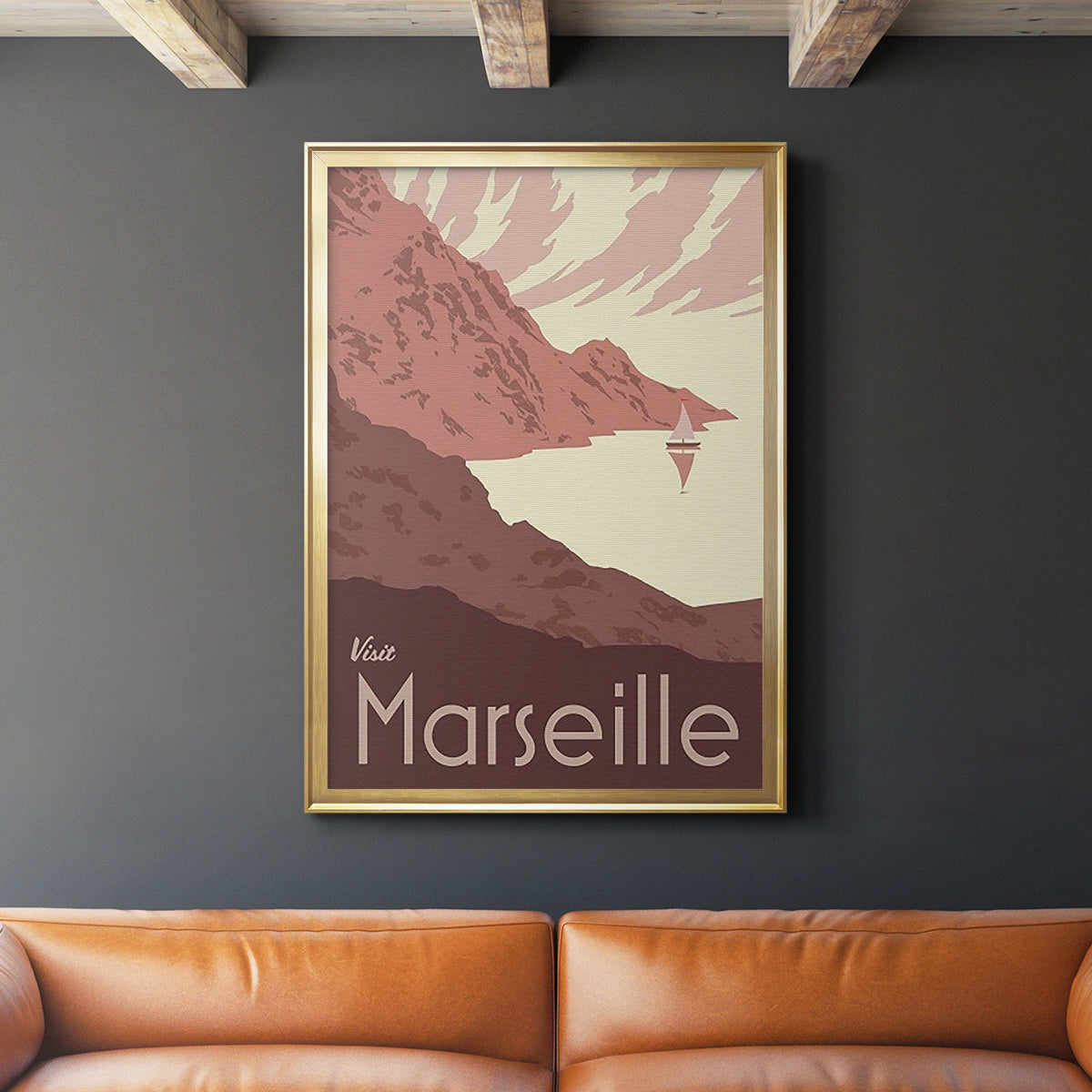 French Coast I - Modern Framed Canvas Print