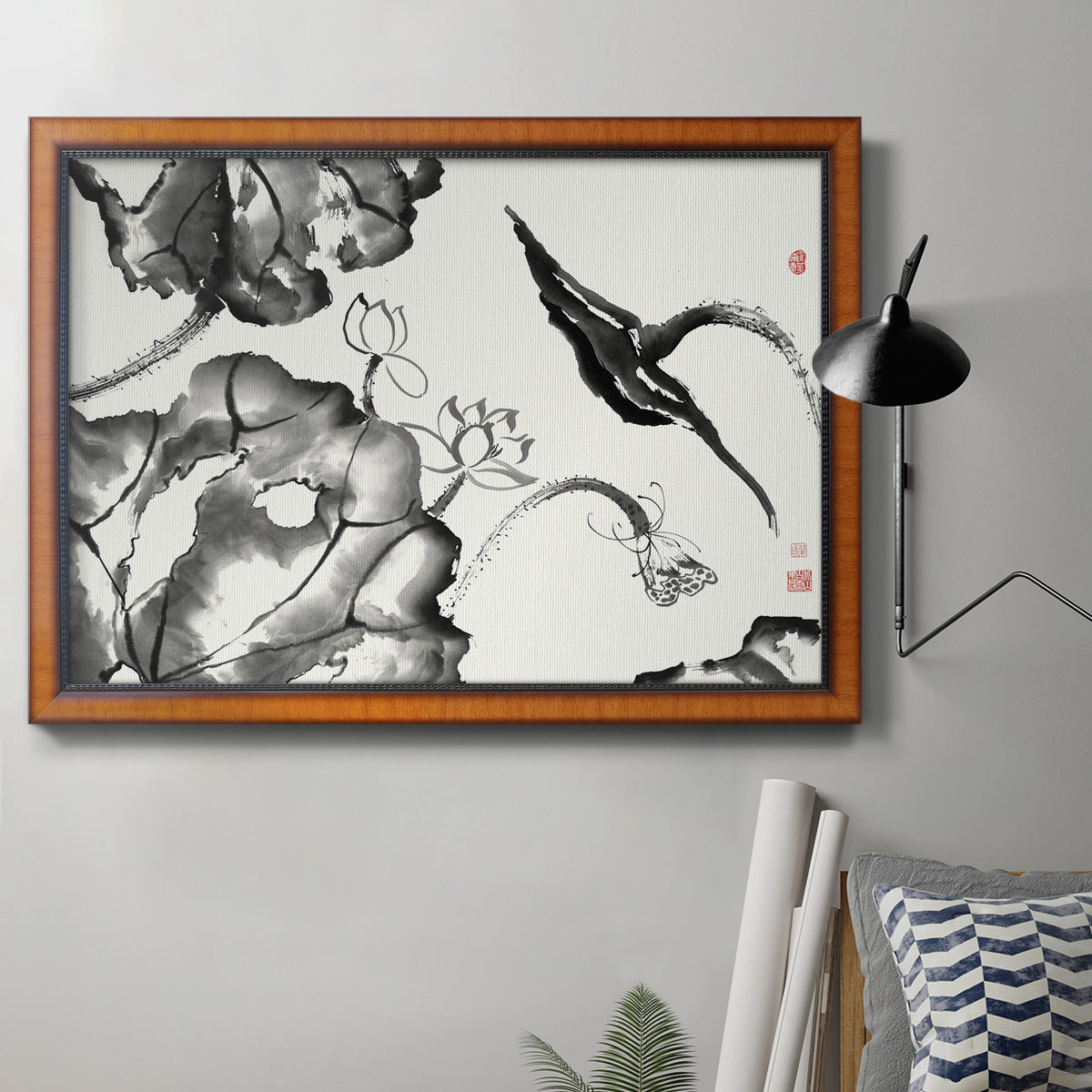 Lotus Study II Premium Framed Canvas- Ready to Hang