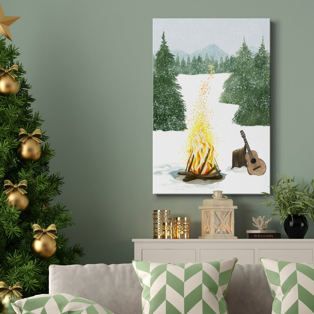 Camping for Christmas Collection B Premium Gallery Wrapped Canvas - Ready to Hang