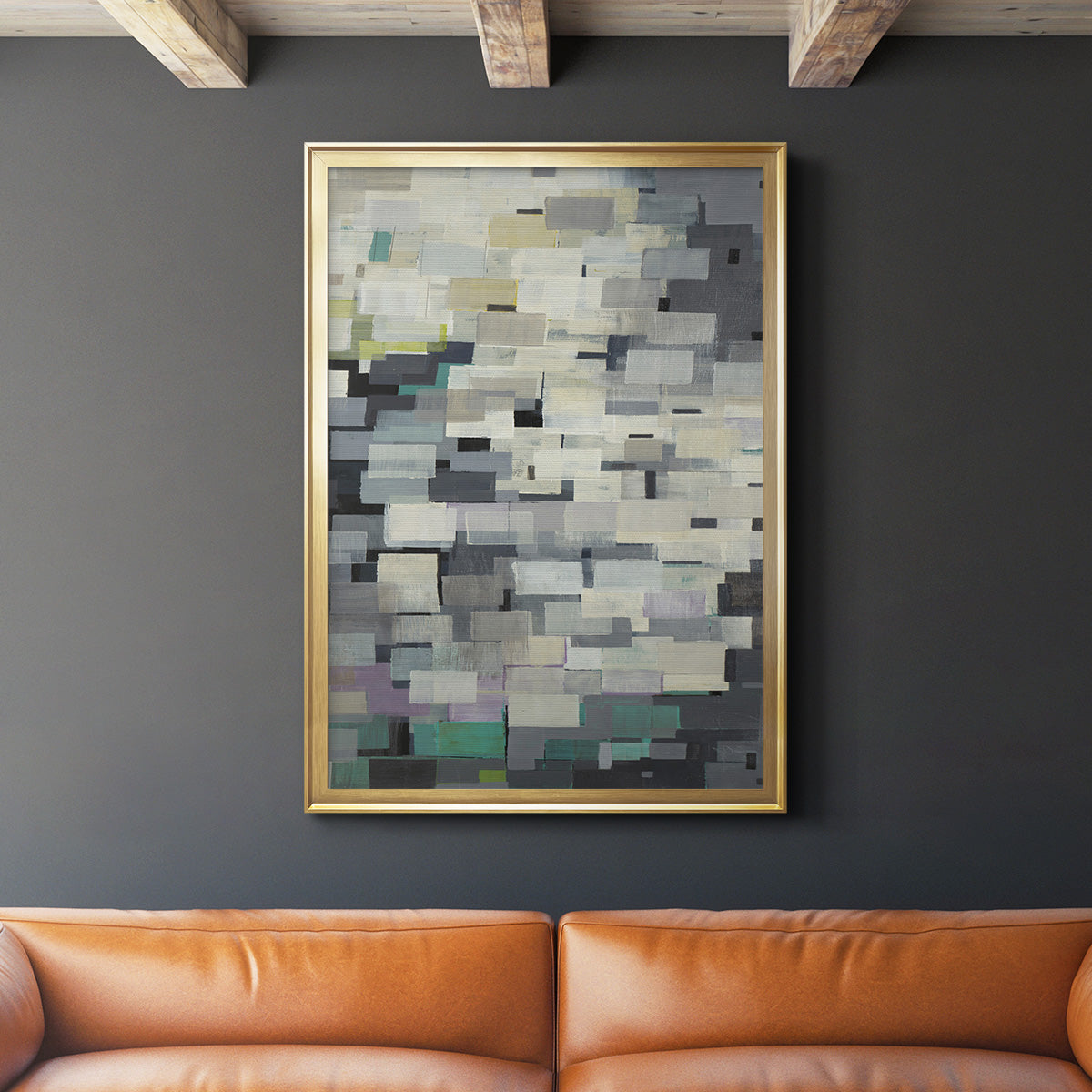 Puzzle Pieces V2 - Modern Framed Canvas Print