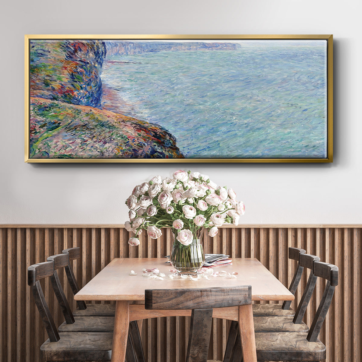 The Sea Seen from the Cliffs of Fecamp, 1881 - Floater Framed Canvas Print