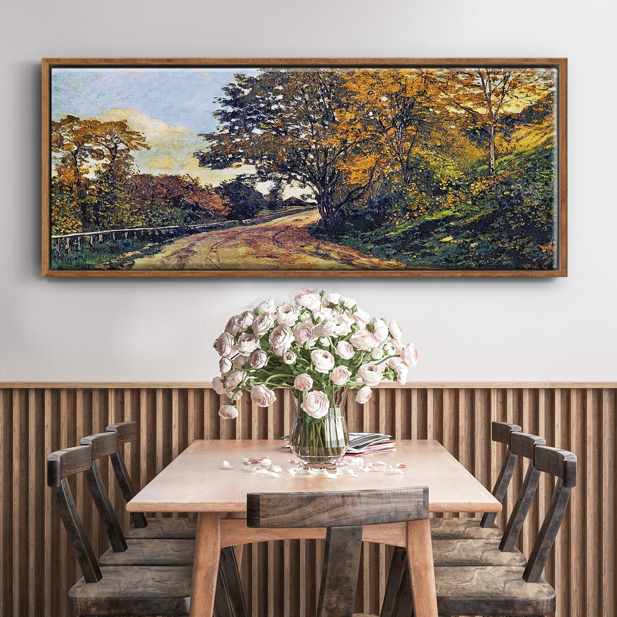 The Road to the Farm of Saint - Floater Framed Canvas Print