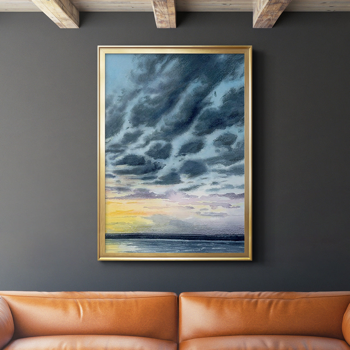 Anastasia Island Sunset II - Modern Framed Canvas Print