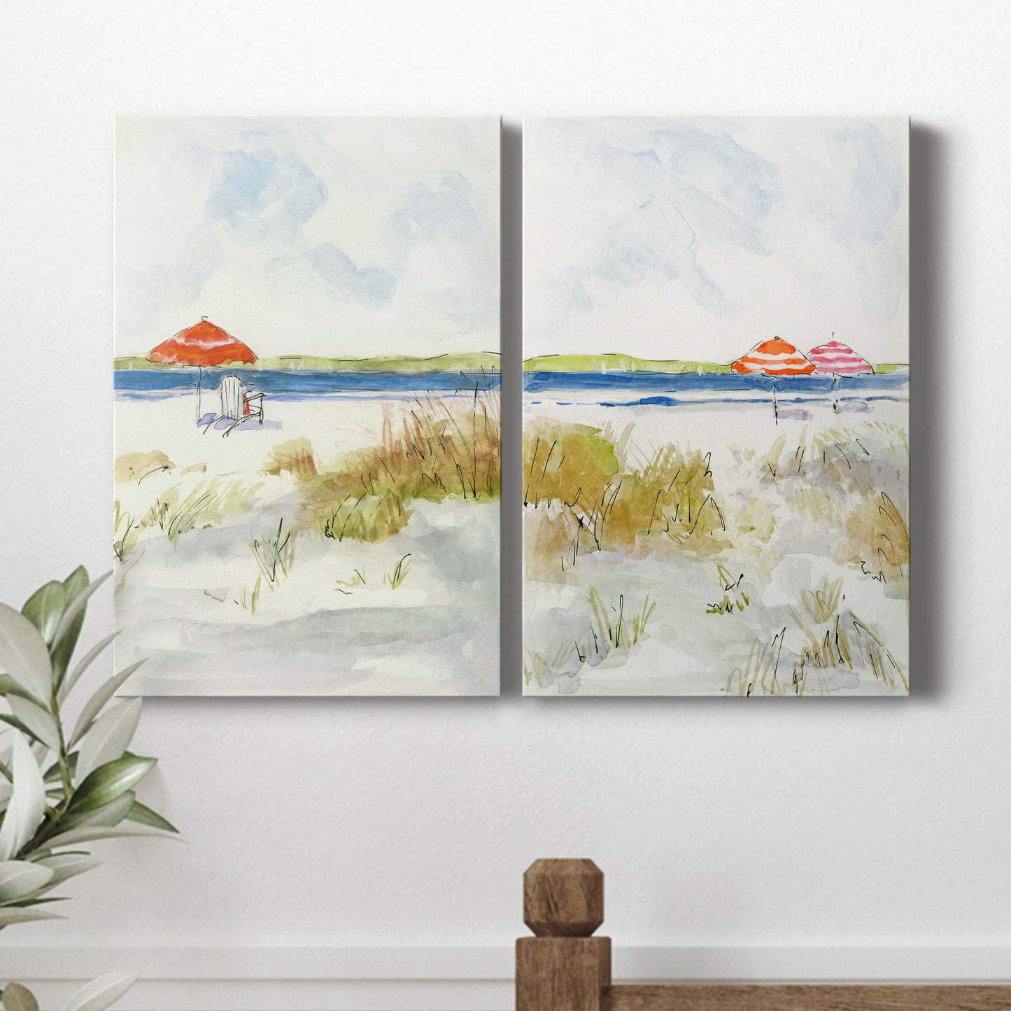 Sketchy Beach I Premium Gallery Wrapped Canvas - Ready to Hang