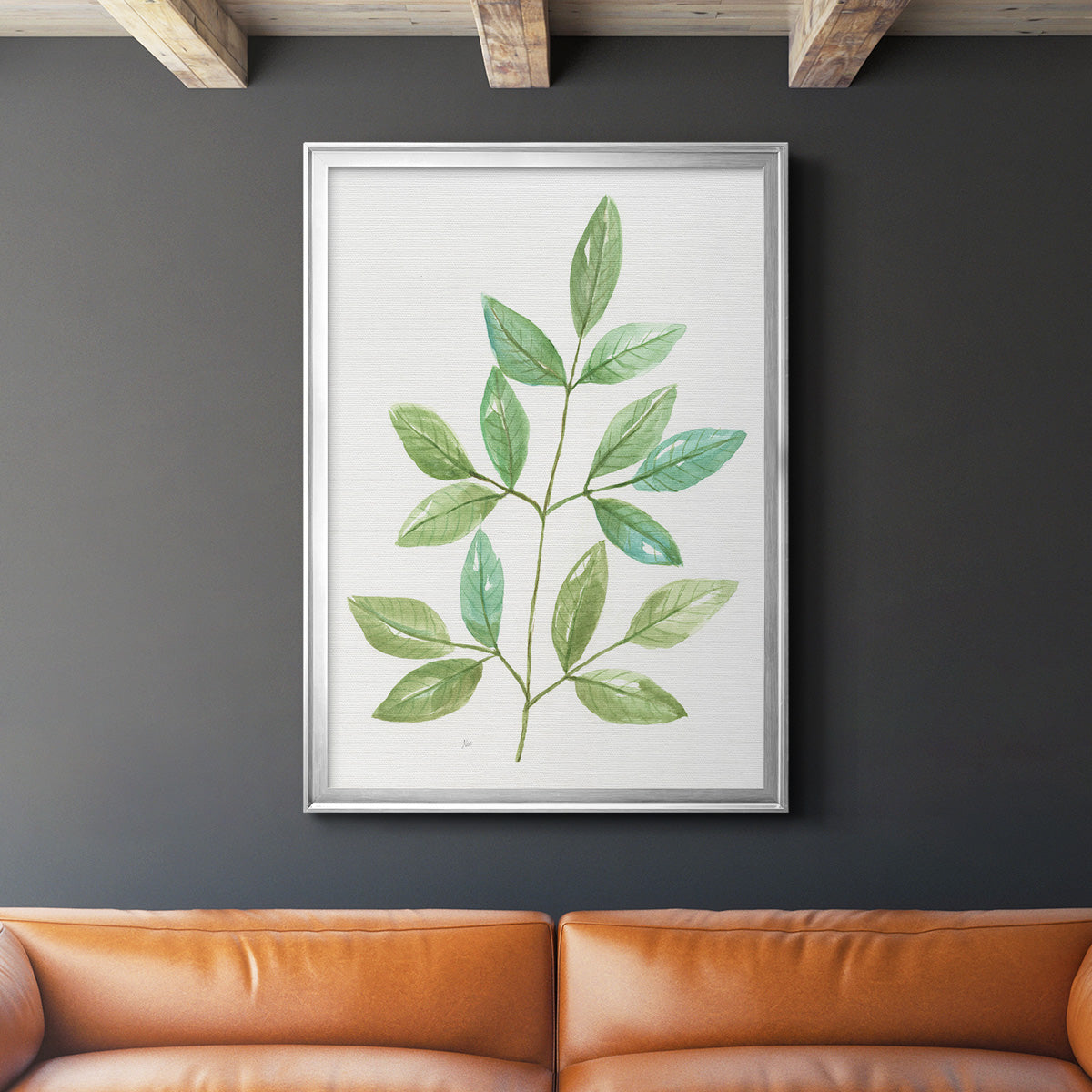 Spring Greens III - Modern Framed Canvas Print