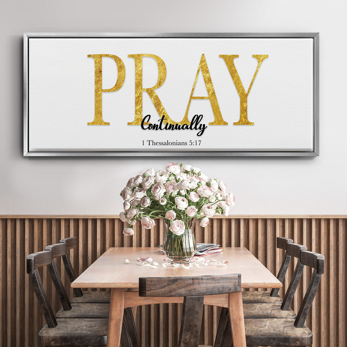 Pray Continually - Floater Framed Canvas Print