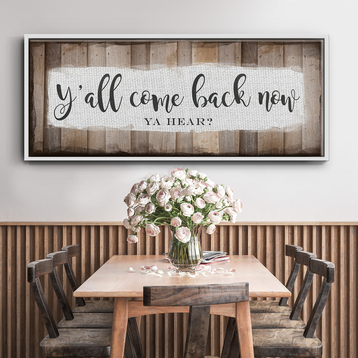 Y'all Come Back Now - Floater Framed Canvas Print