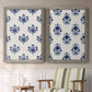 Indigo Bloom Pattern I - Premium Framed Canvas 2 Piece Set - Ready to Hang