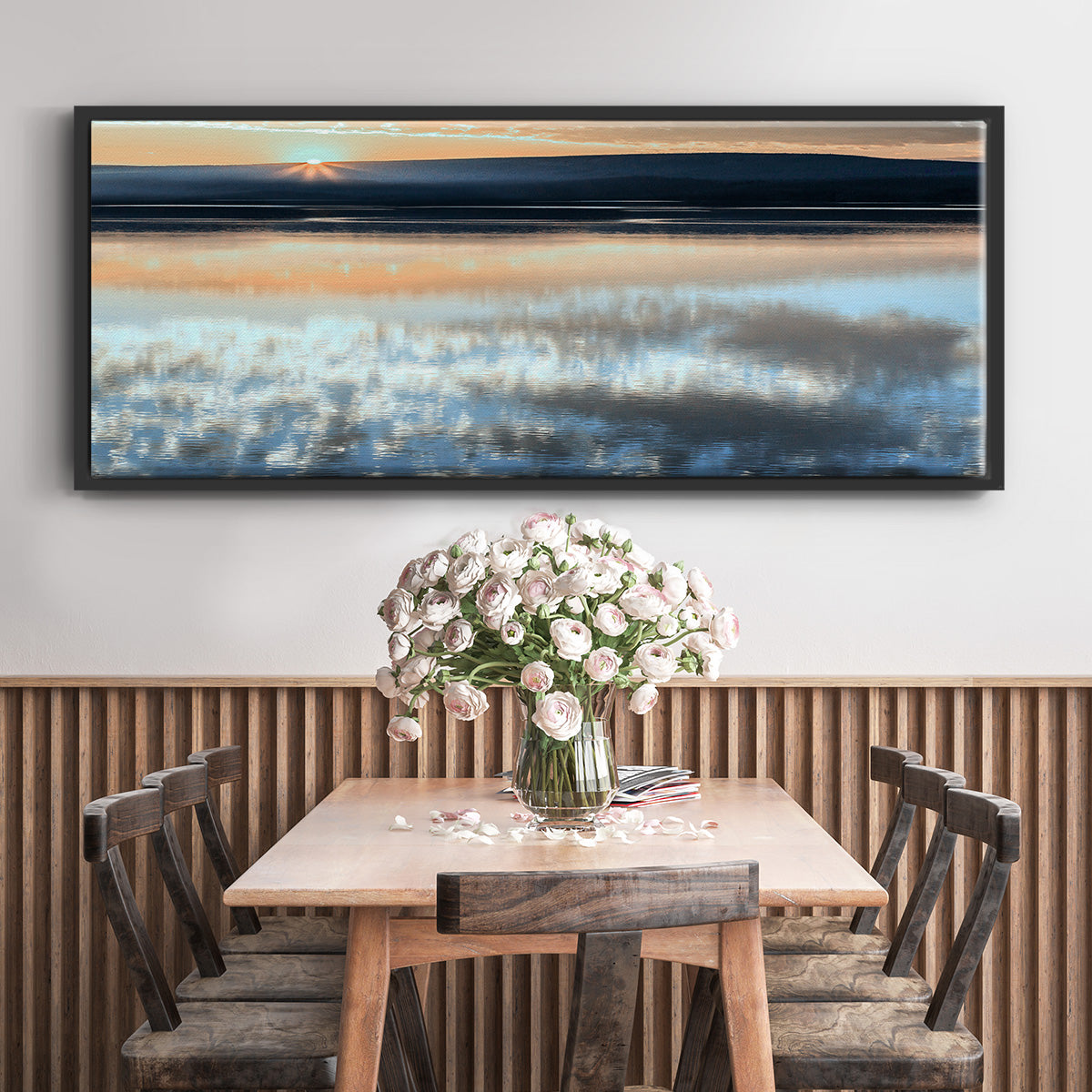 Serene Sunrise - Floater Framed Canvas Print